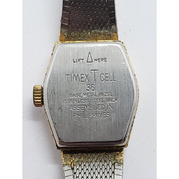 Timex women\'s watch. Small hexagon gold face. Gold band main image 4